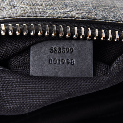 Gucci GG Supreme Monogram Web Small Flat Messenger Bag Black Grey 7 of 11