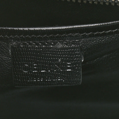 Celine Smooth Calfskin Lizard Embossed Nano Luggage White Black 7 of 12