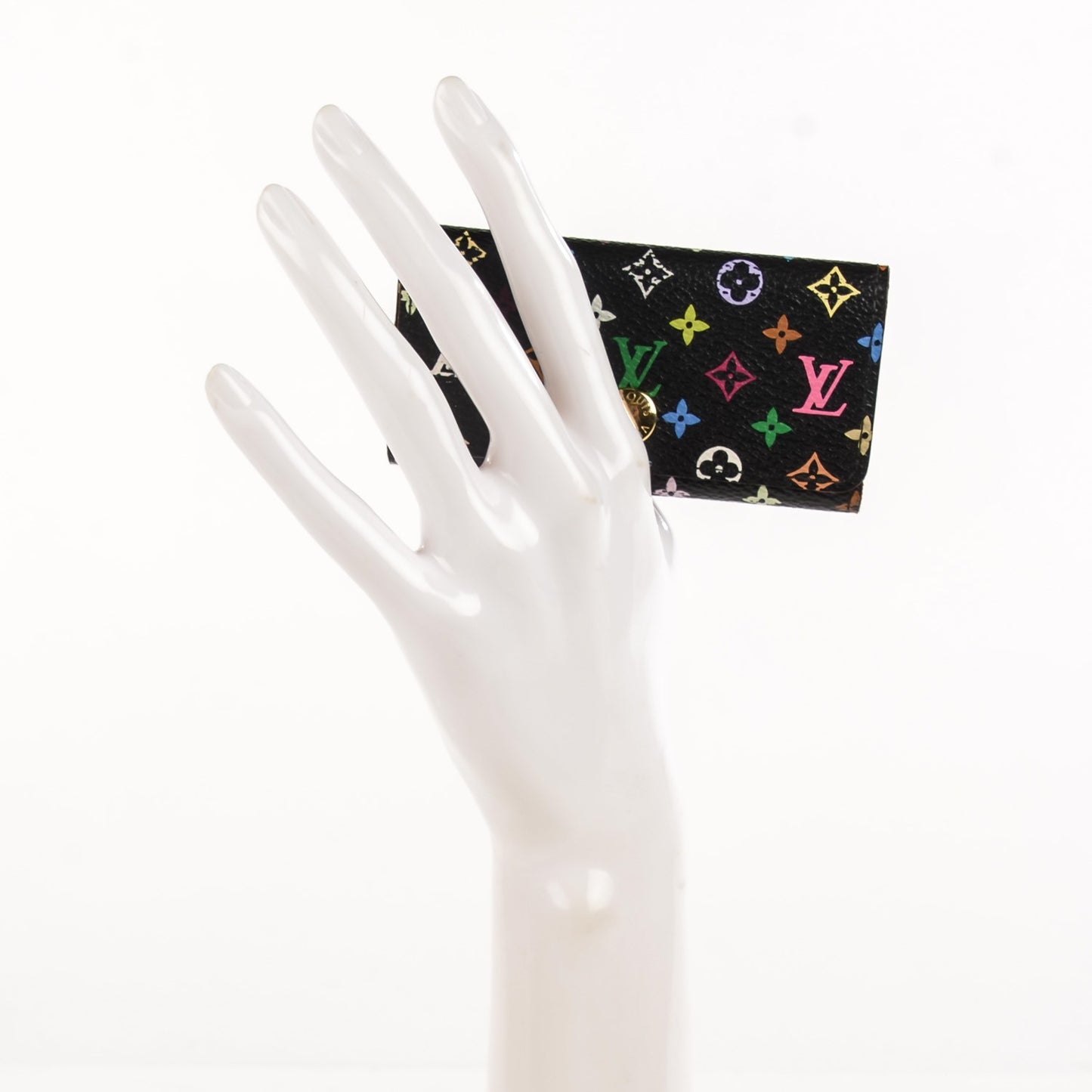 Monogram Multicolor Multicles 4 Key Holder Black Grenade