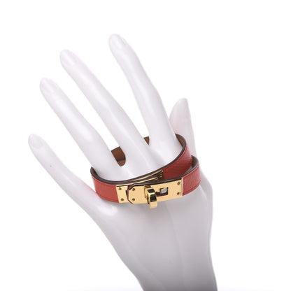 Hermes Epsom Kelly Double Tour Bracelet XS Rose Jaipur 2 of 6