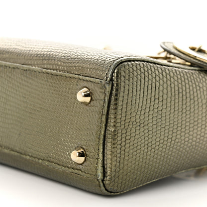 Christian Dior Metallic Lizard Mini Lady Dior Green 10 of 11