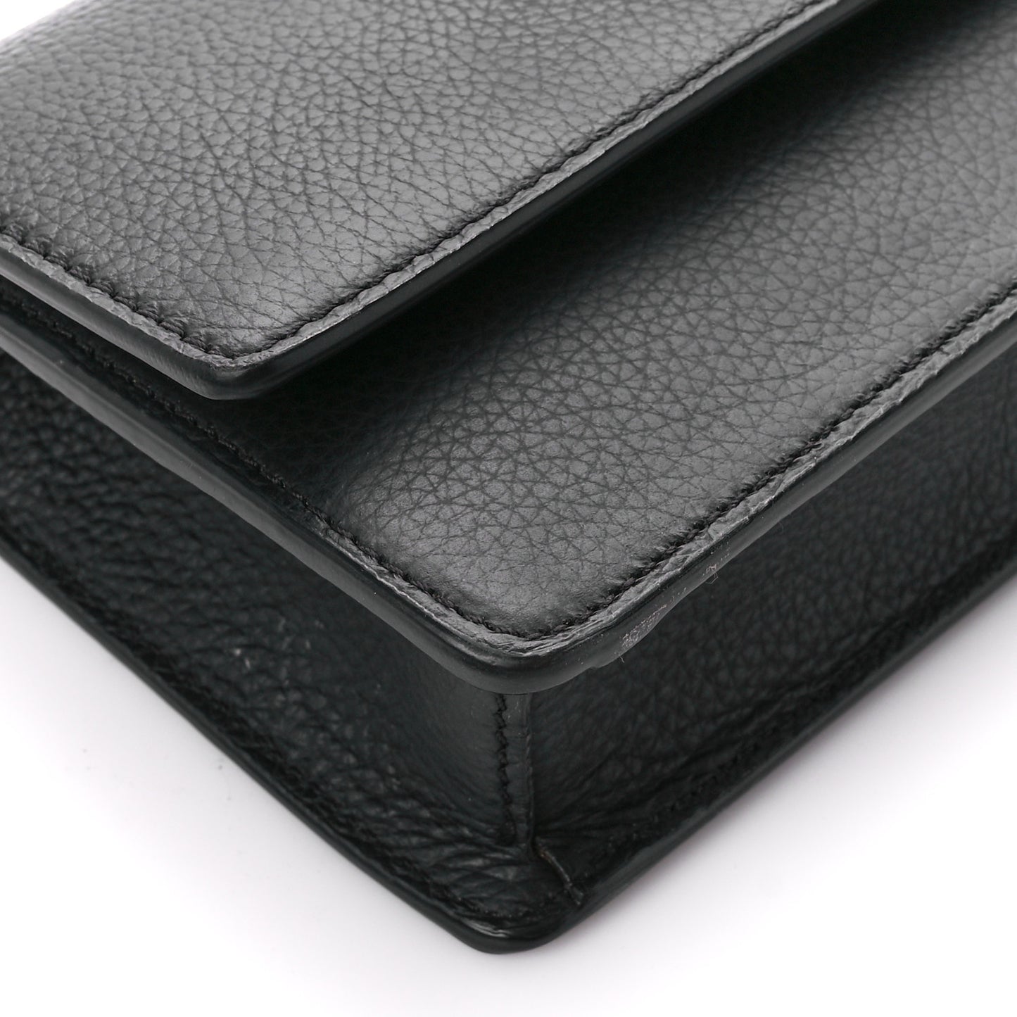 Grained Calfskin Medusa Evening Clutch Bag Black