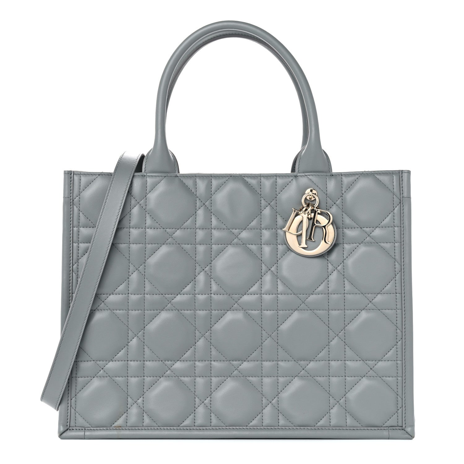 Christian Dior Calfskin Macrocannage Medium Book Tote Grey 1 of 12