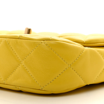 Chanel Lambskin Quilted Mini Lacquered Chain Flap Yellow 10 of 11