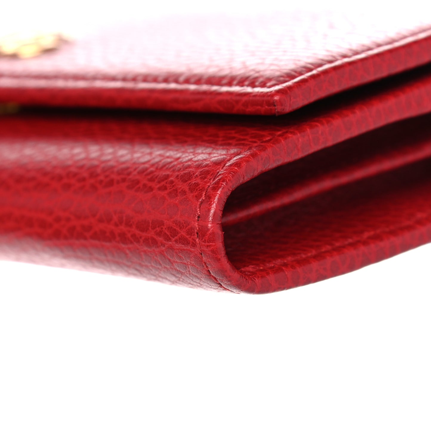 Dollar Calfskin Petite GG Marmont Wallet Chain Bag Hibiscus Red