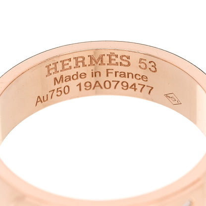 Hermes 18K Rose Gold Diamond PM Kelly Ring 53 6.5 4 of 5