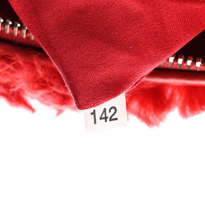 Miu Miu Eco Shearling Pouch Rosso 7 of 7
