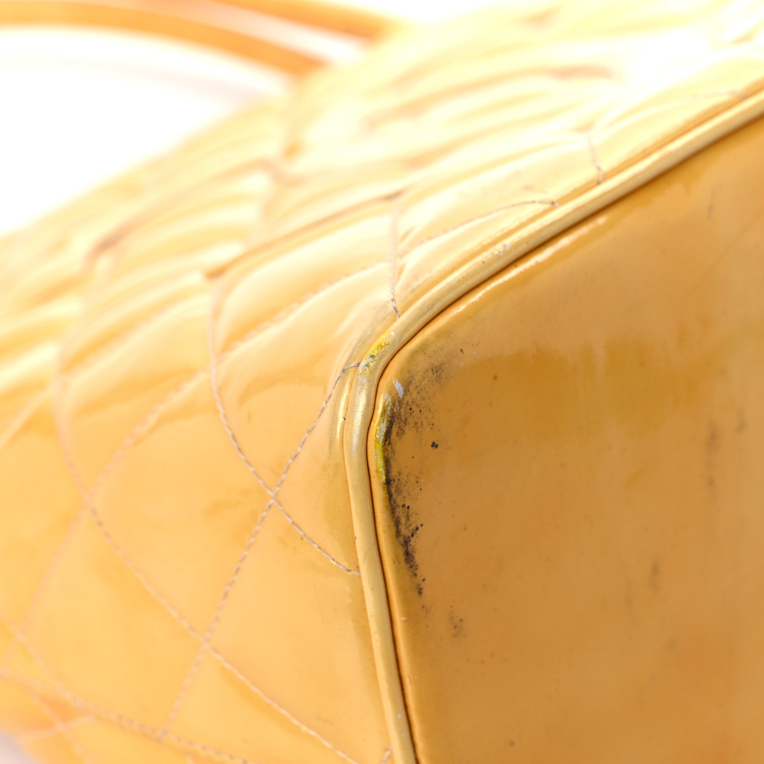 Chanel Patent Quilted Medallion Tote Yellow 8 of 32