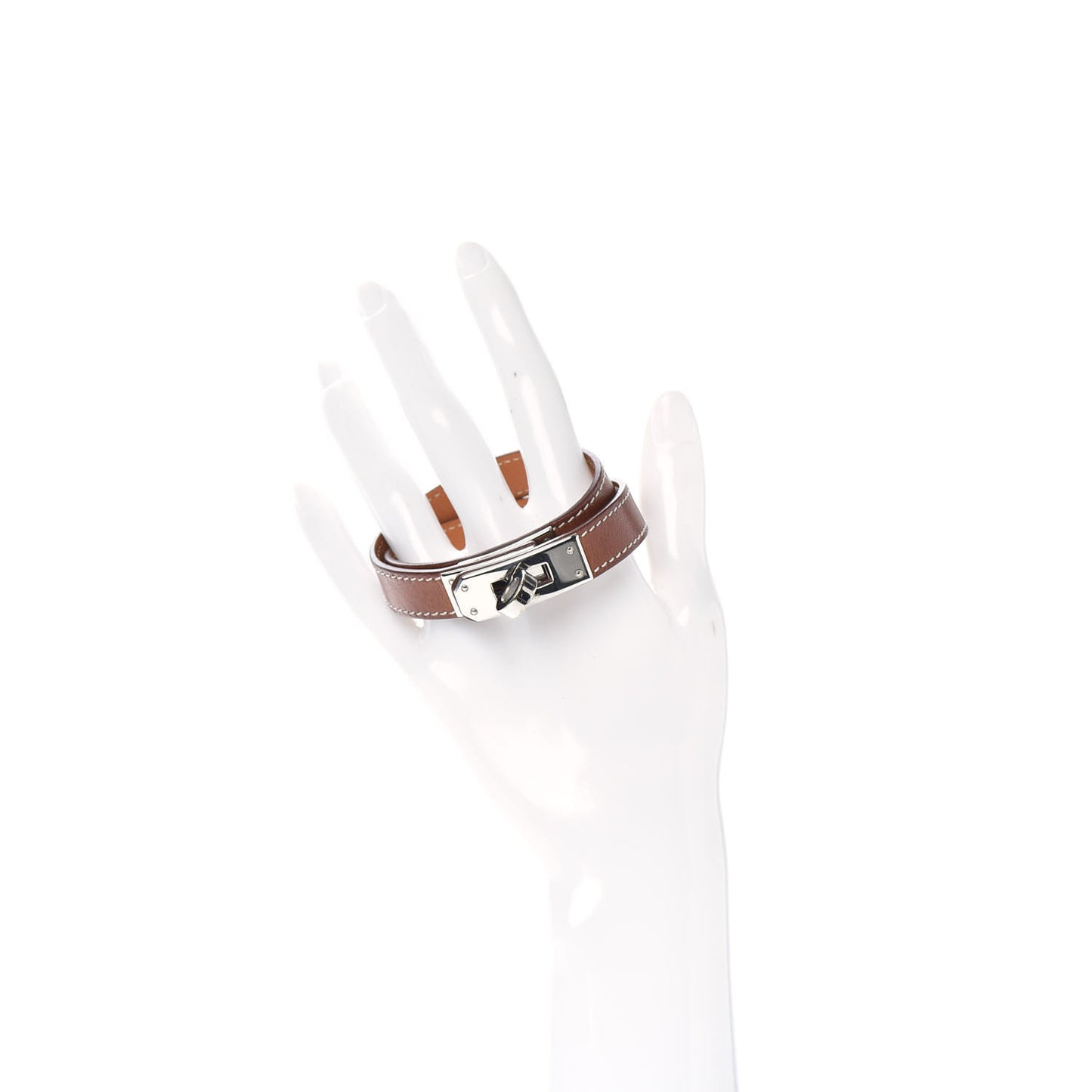 Barenia Kelly Double Tour Bracelet M Fauve
