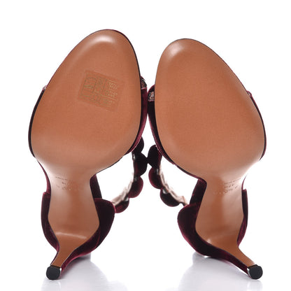 Alaia Velours Bombe Sandals 37.5 Pourpre 7 of 11
