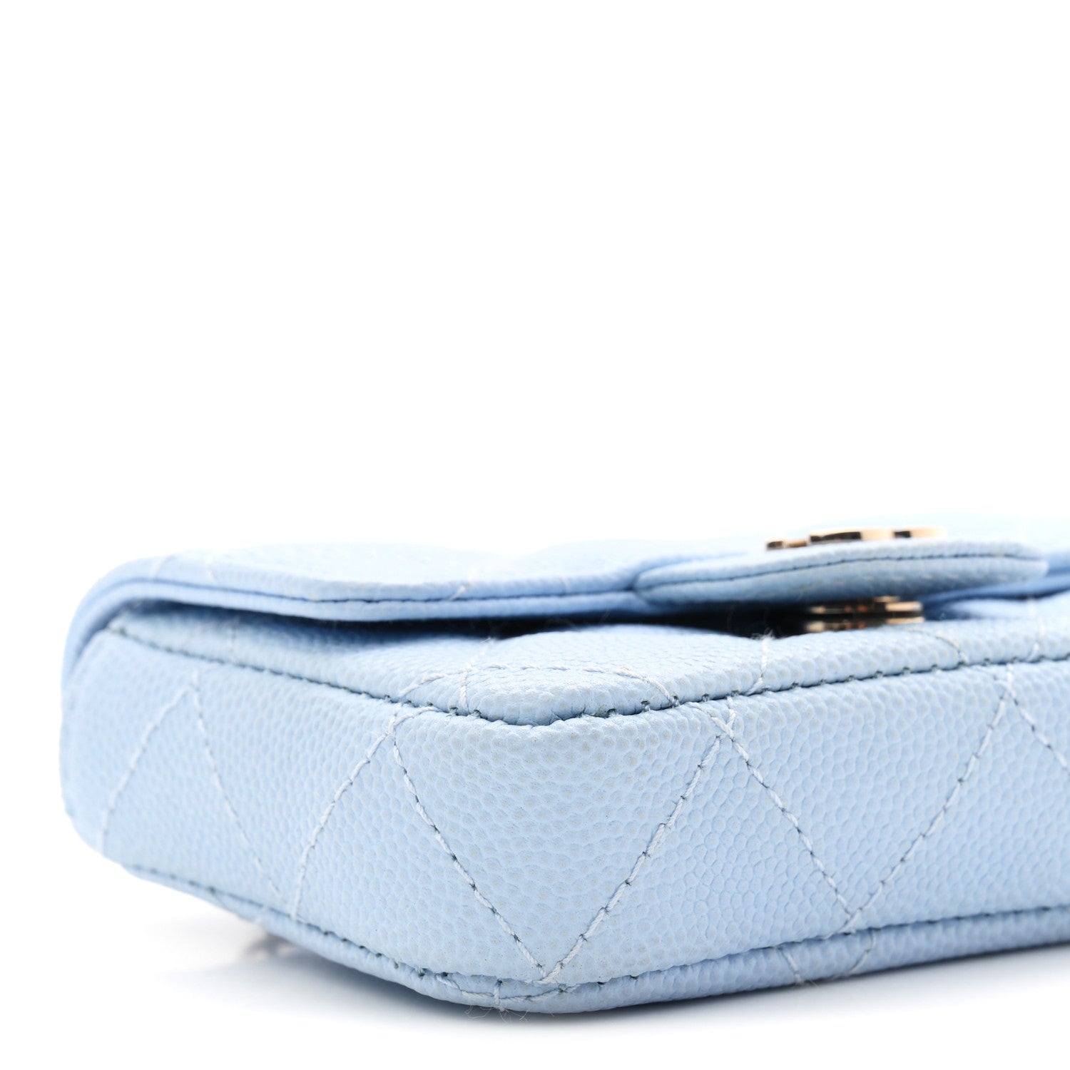 Chanel Caviar Quilted Flap Chain Waist Bag Light Blue 10 of 11