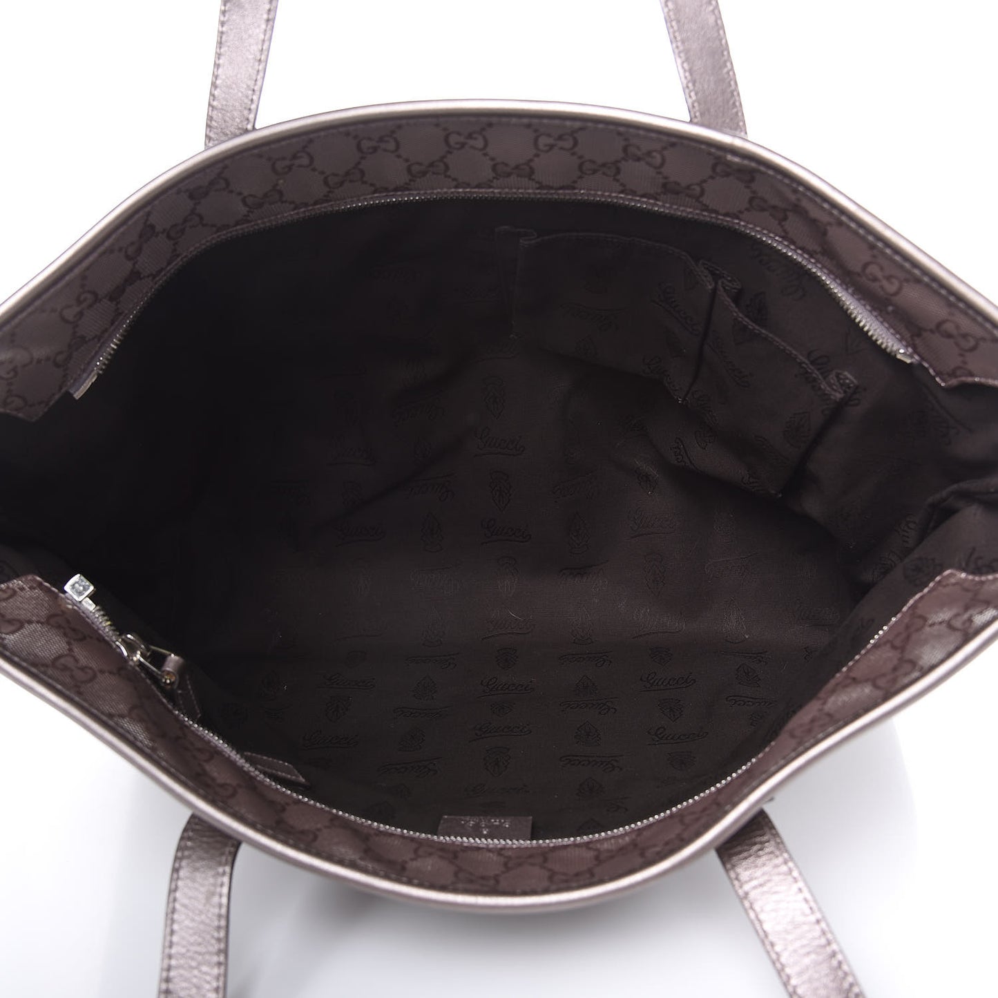 Imprime Monogram Medium Zippered Shopping Tote Pewter