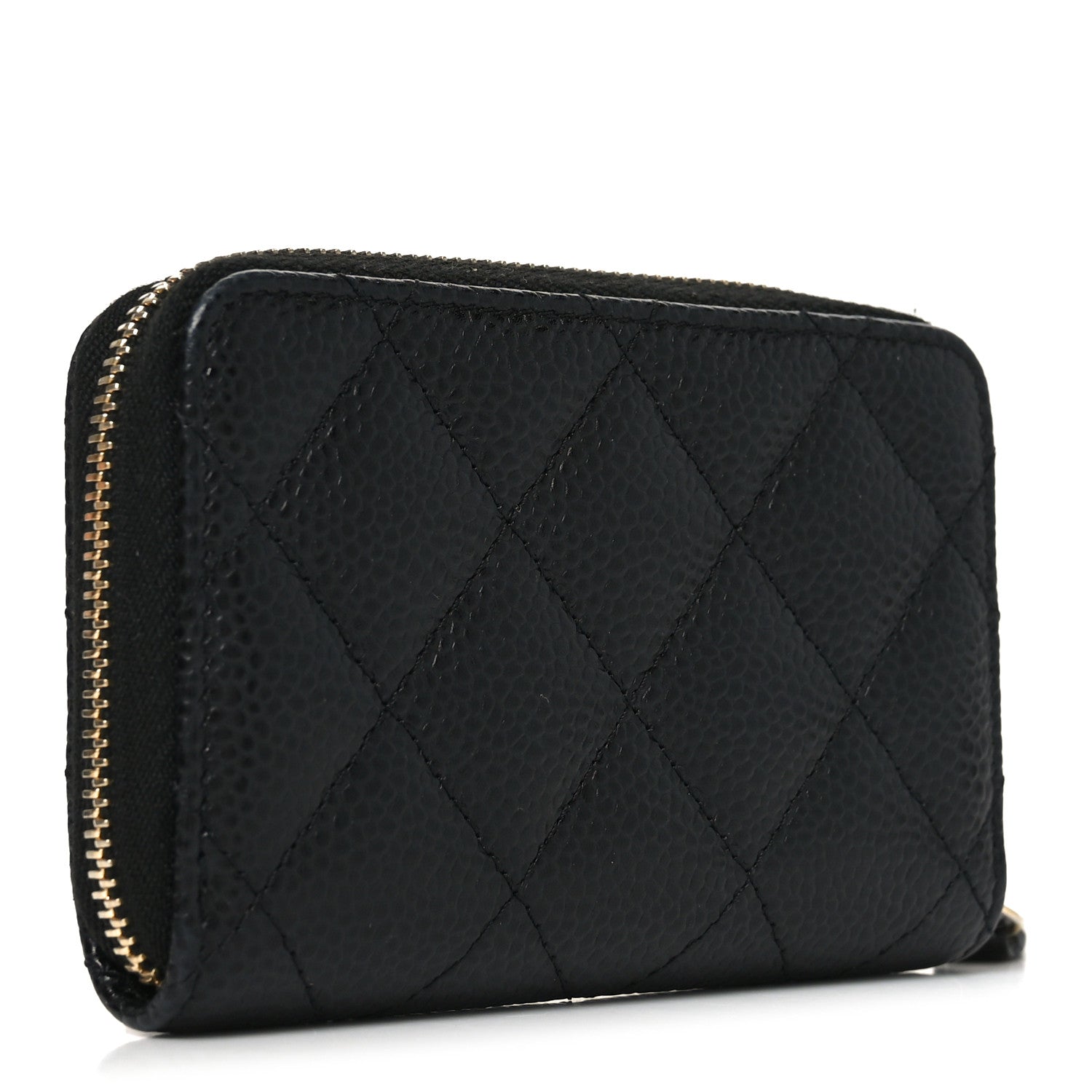 Chanel Caviar Quilted Zip Coin Purse Black 3 of 8