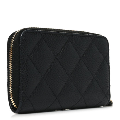 Chanel Caviar Quilted Zip Coin Purse Black 3 of 8