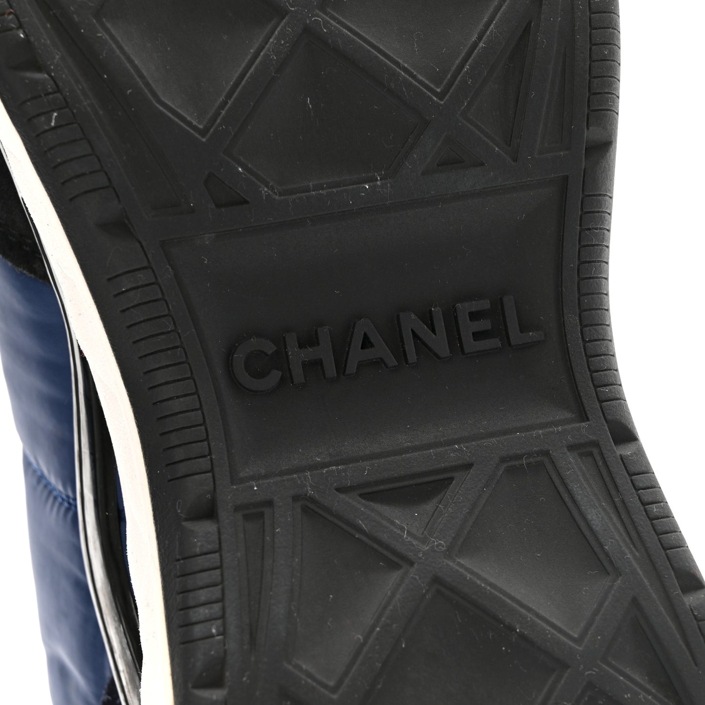 Nylon Suede Calfskin Womens Logo Sneakers 41 Dark Navy Blue