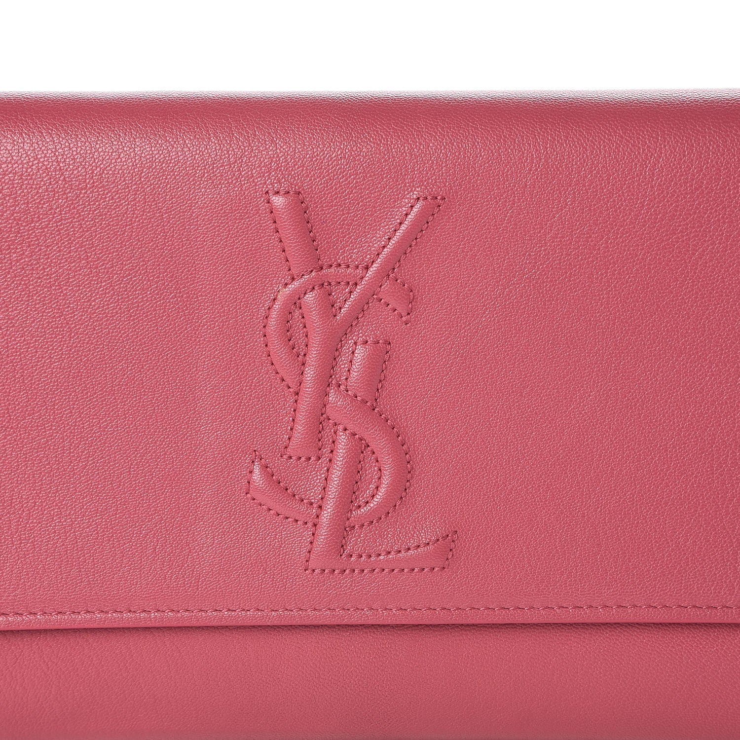 Saint Laurent Calfskin Monogram Large Belle De Jour Clutch Pink 8 of 8