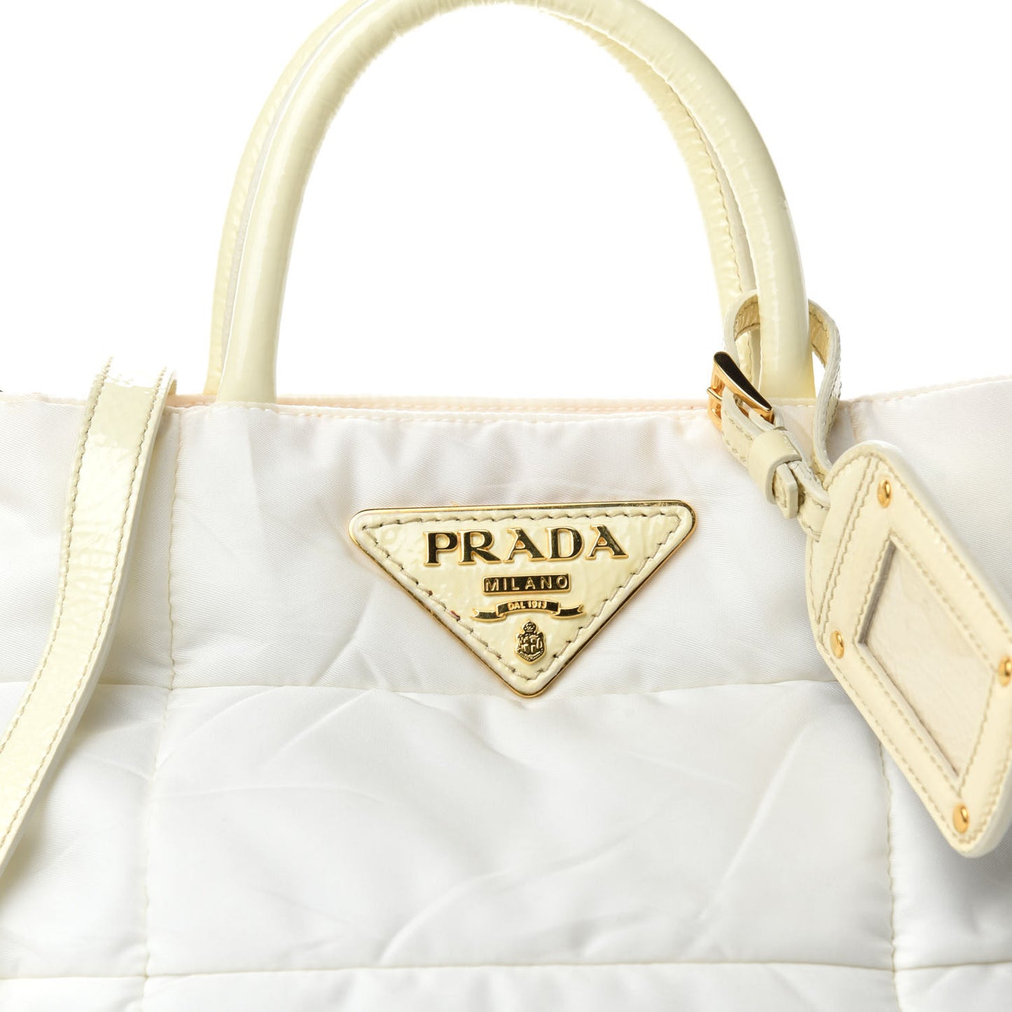 Tessuto Nylon Quilted Bag White