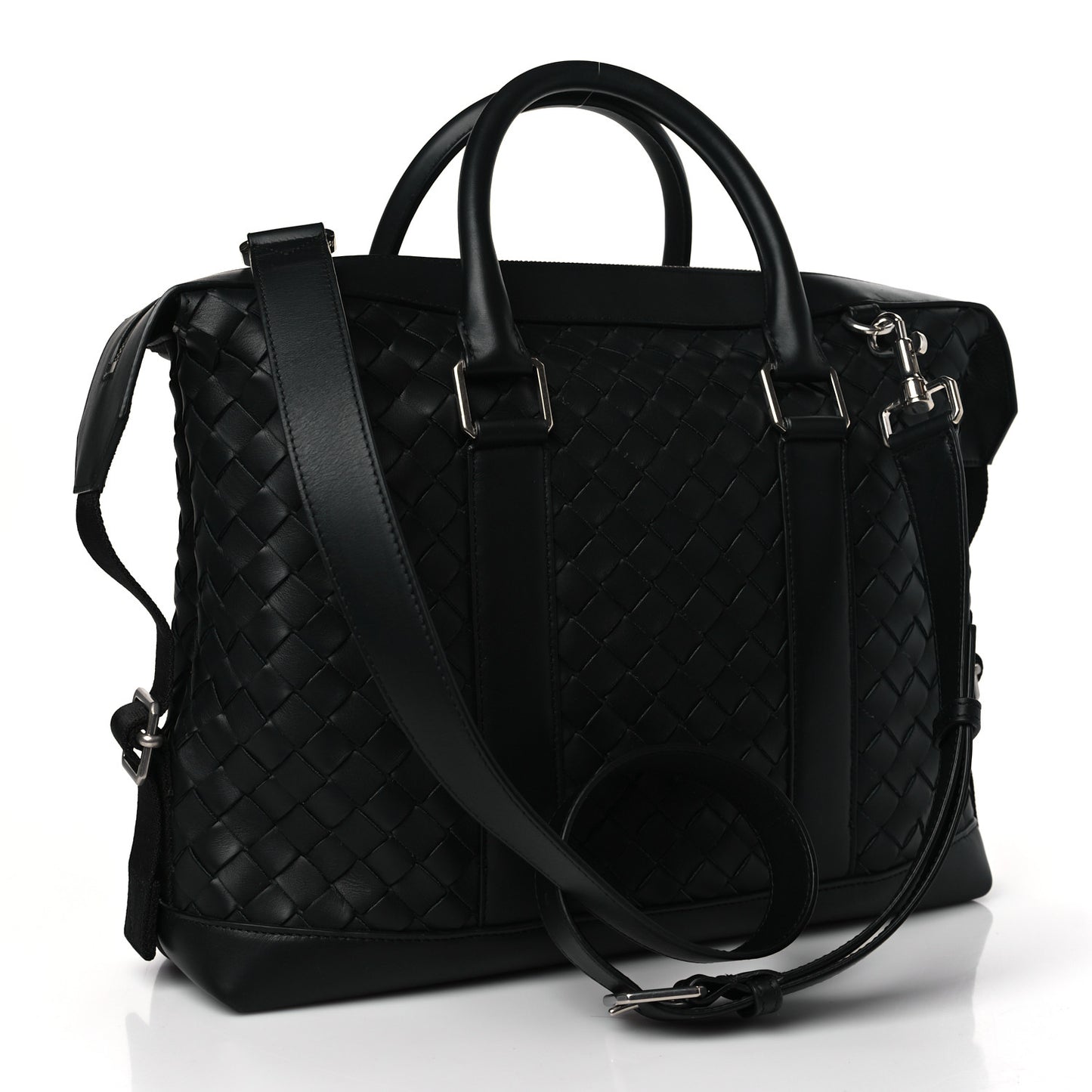Nappa Intrecciato Large Briefcase Black