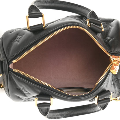 Louis Vuitton Lambskin Embossed Monogram Speedy 22 Bandouliere Black 5 of 7