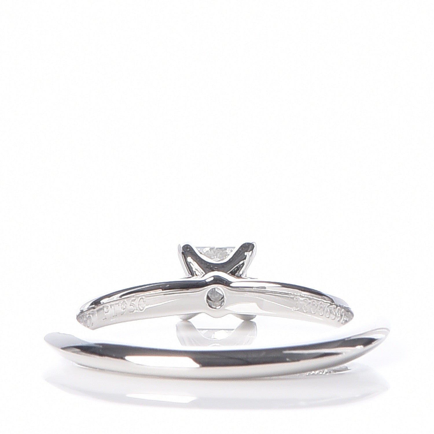 Tiffany Platinum Diamond .22ct Princess Cut Engagement Ring 43 2.75 5 of 8