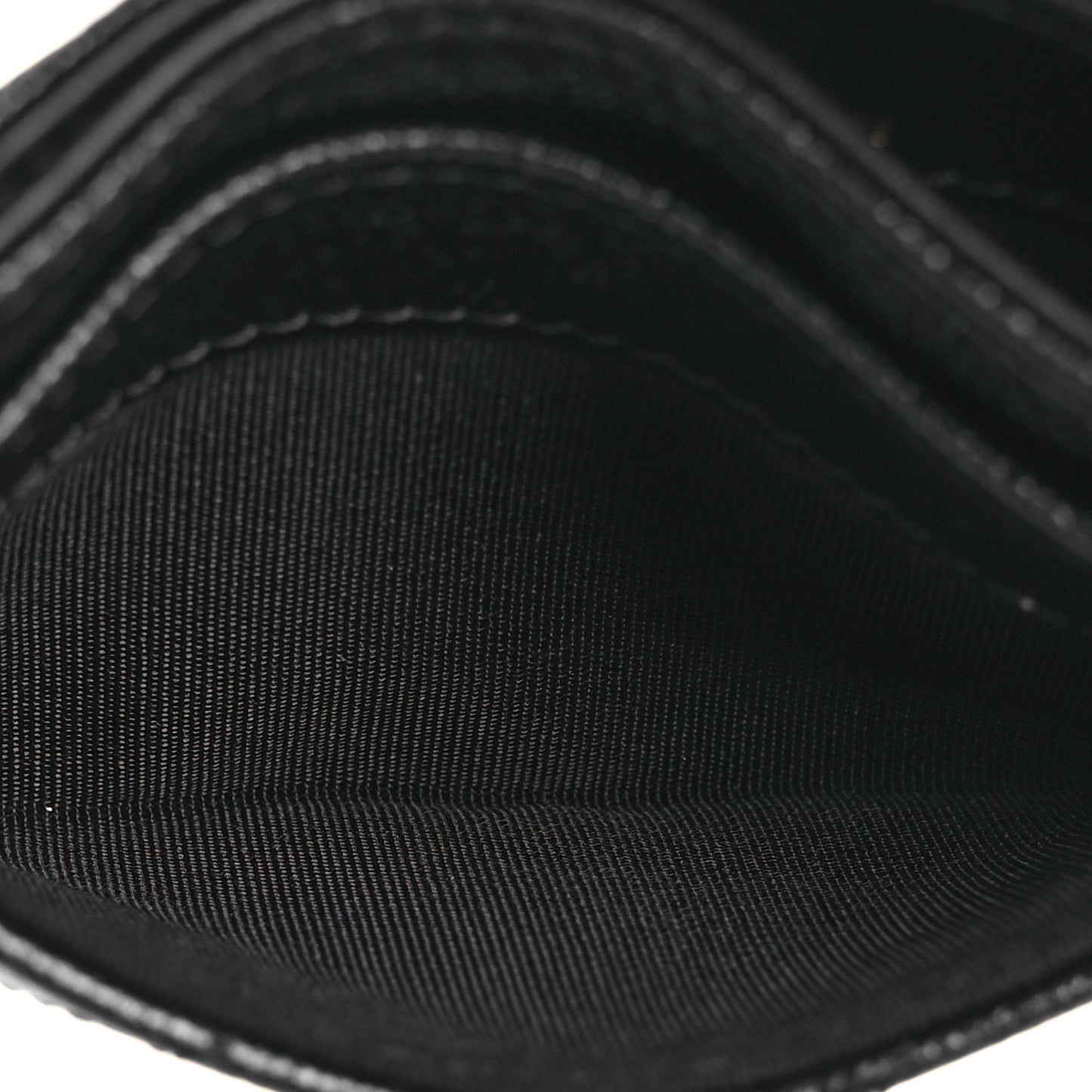 Caviar Quilted Studded CC Card Holder Black