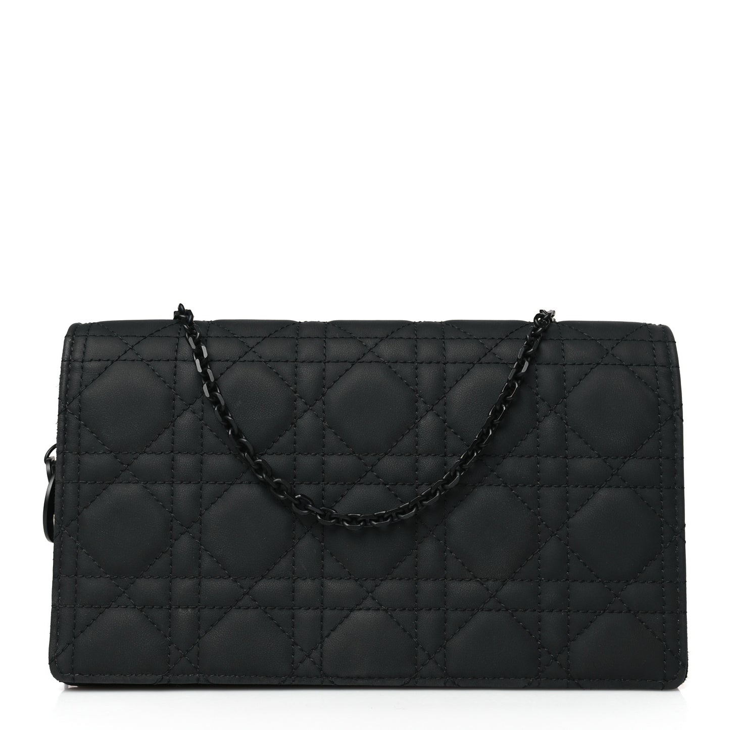 Ultra Matte Calfskin Cannage Lady Dior Clutch Black