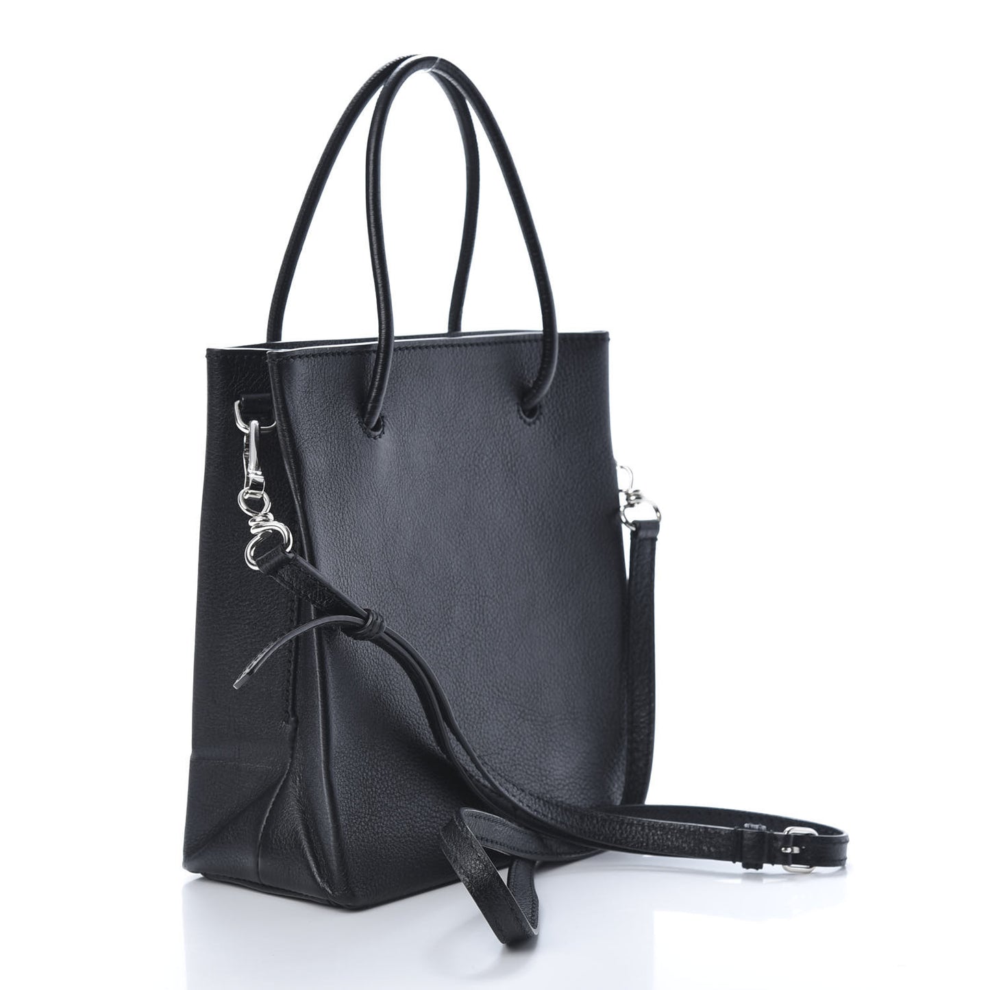 Calfskin Logo XXS Shopping Tote Black