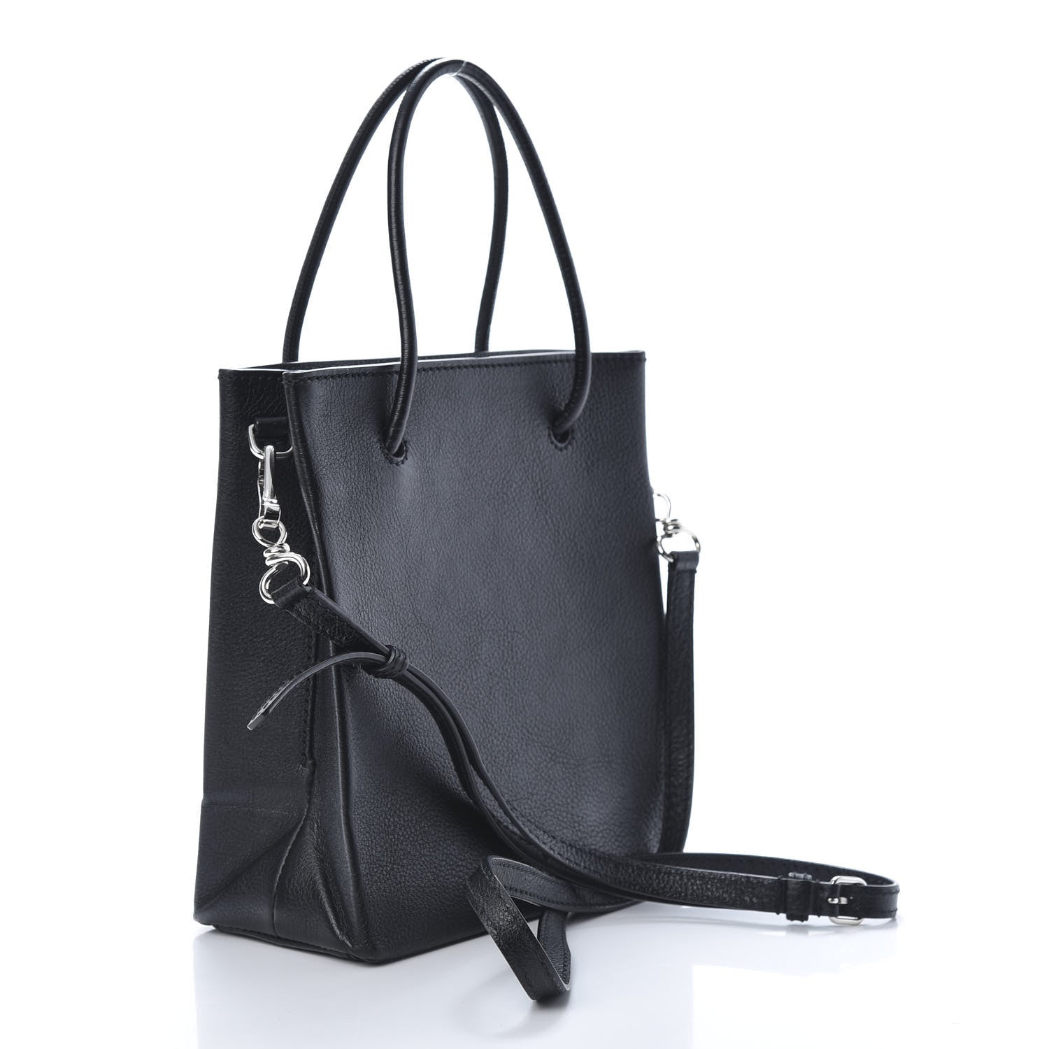 Balenciaga Calfskin Logo XXS Shopping Tote Black 3 of 10