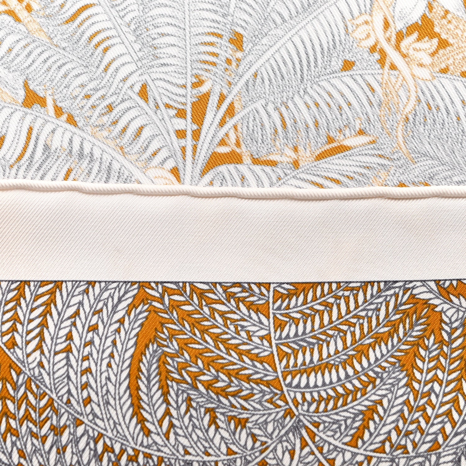 Hermes Silk Faubourg Tropical Scarf 90 Sepia White Caramel 10 of 14