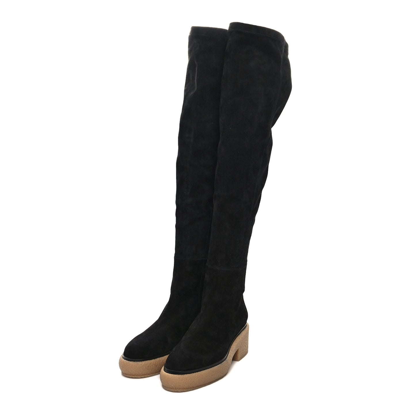 Velvet Goatskin Fallon 30 Boots 38.5 Black