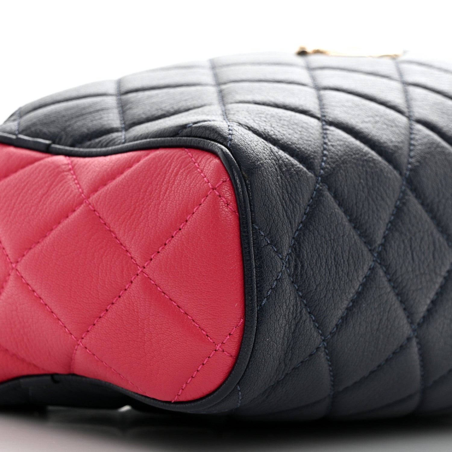 Chanel Goatskin Quilted Tri-Color Medium In & Out Camera Case Navy Turquoise Pink 11 of 14