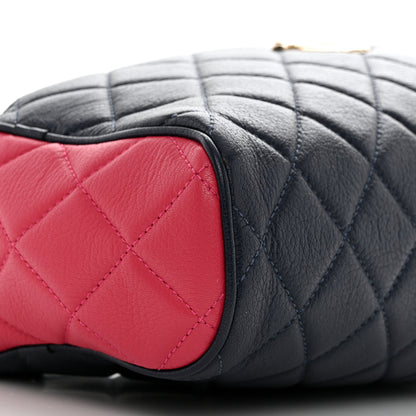 Chanel Goatskin Quilted Tri-Color Medium In & Out Camera Case Navy Turquoise Pink 11 of 14