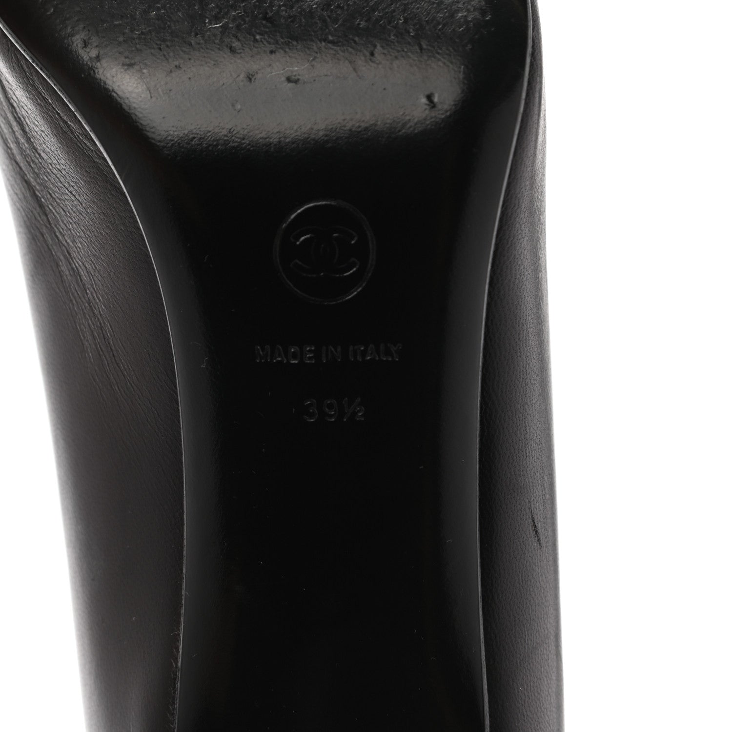 Chanel Lambskin Cap Toe CC Pumps 39.5 Black 6 of 8