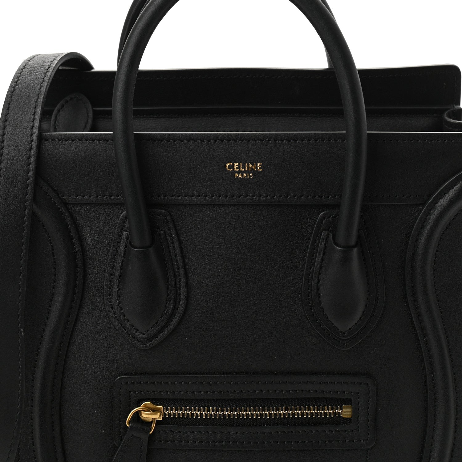 Celine Smooth Calfskin Nano Luggage Black 7 of 10