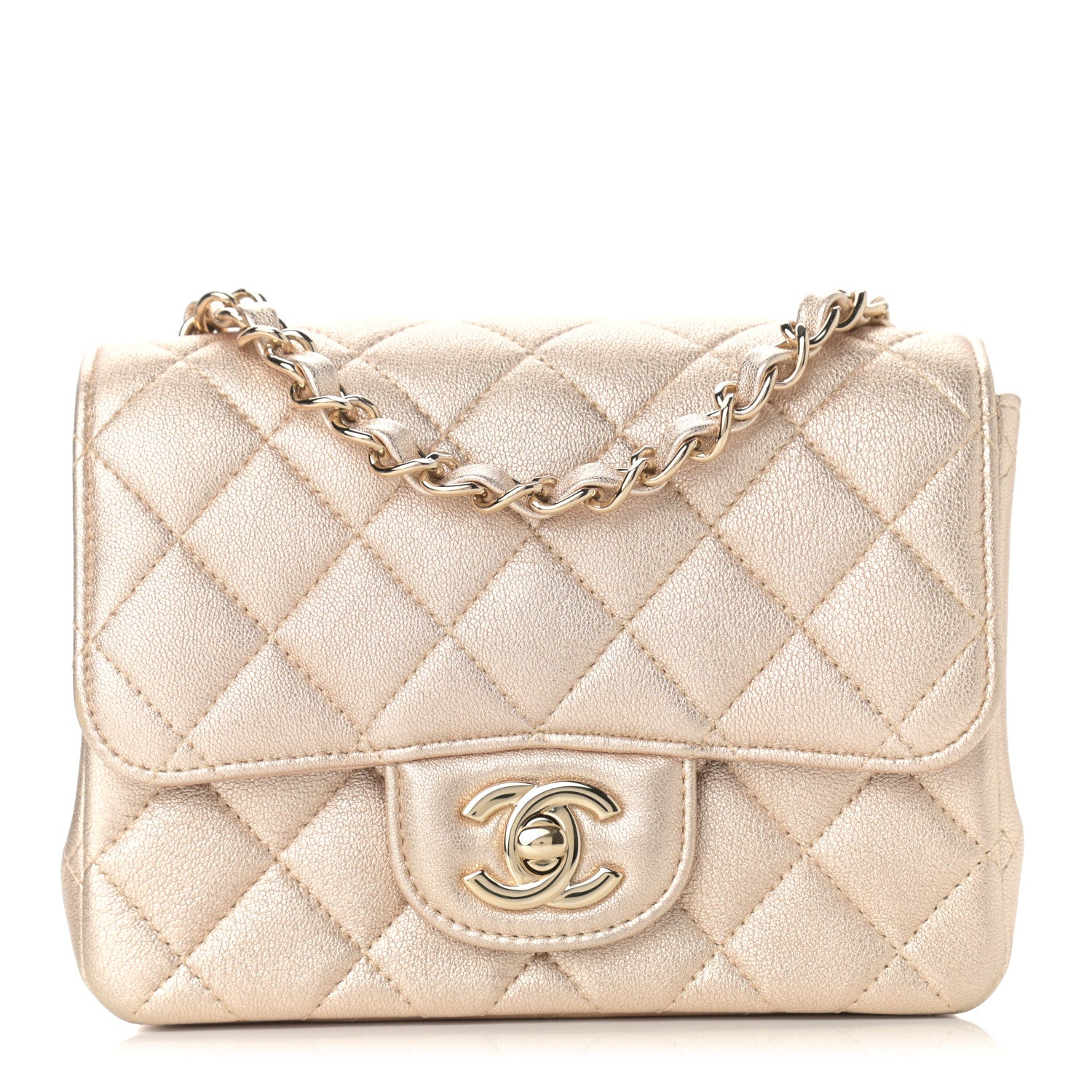 Chanel Metallic Lambskin Quilted Mini Square Flap Gold 1 of 8