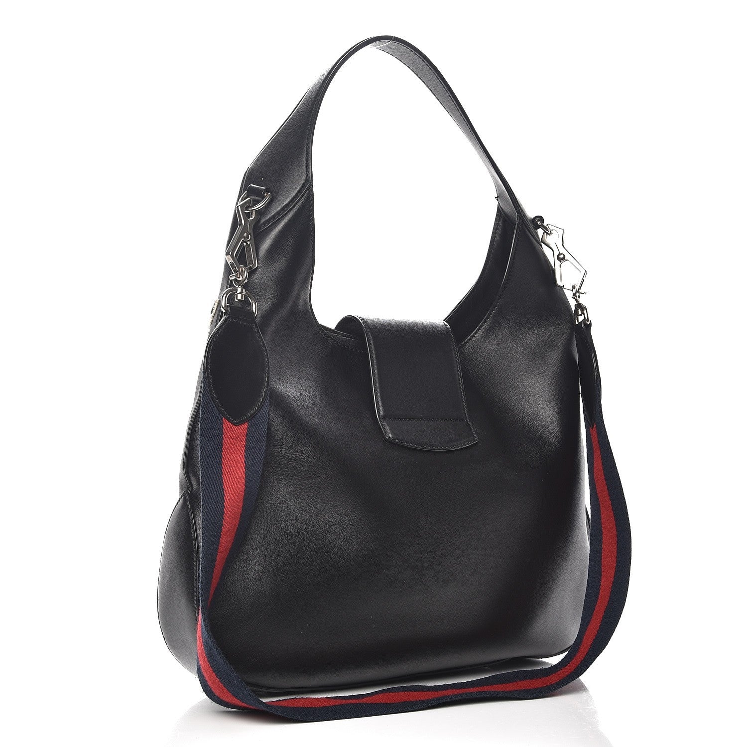 Gucci Calfskin Web Garden Collection Embroidered Medium Dionysus Hobo Black 2 of 9