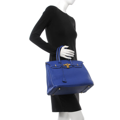 Hermes Togo Birkin 35 Bleu Electrique 2 of 32