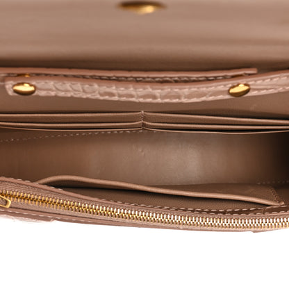 Balenciaga Shiny Calfskin Crocodile Embossed Hourglass Chain Bag Nude Beige 5 of 13
