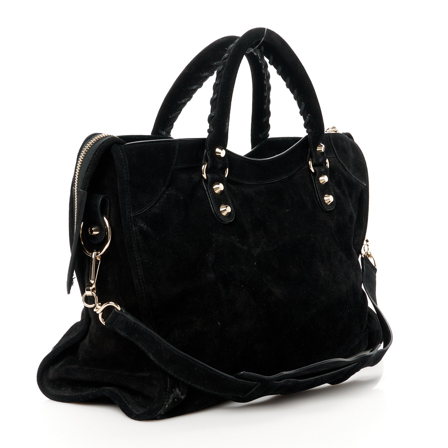 Balenciaga Baby Daim Suede Classic Silver Hardware City Black 4 of 11