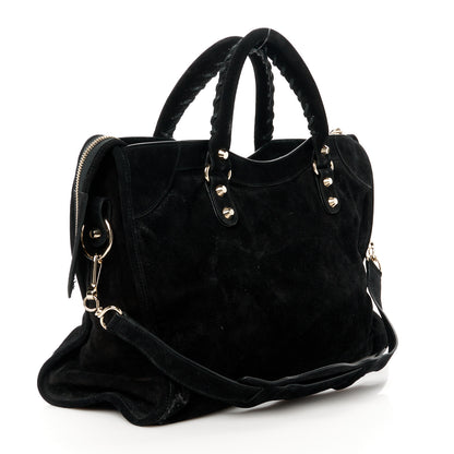 Balenciaga Baby Daim Suede Classic Silver Hardware City Black 4 of 11
