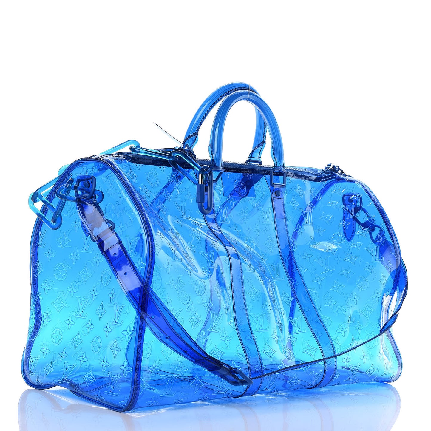 PVC Monogram Keepall Bandouliere 50 Blue