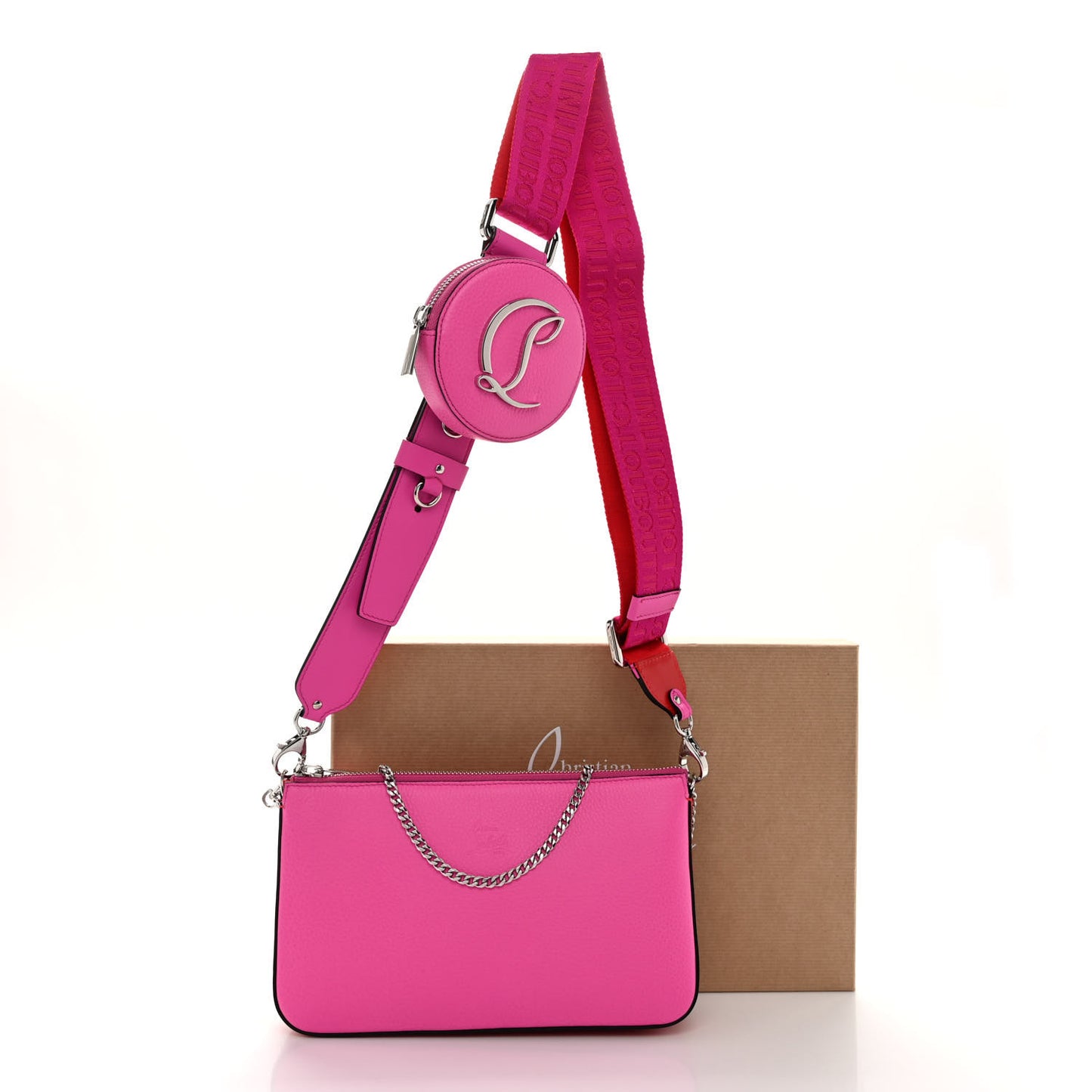 Calfskin Empire Loubila Pouch on Chain Bolerose Loubi