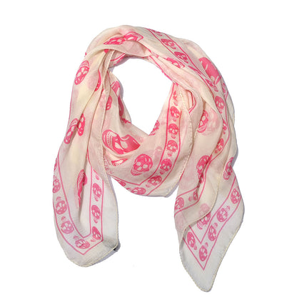 Alexander McQueen Silk Chiffon Skull Scarf Sun Pink 1 of 6