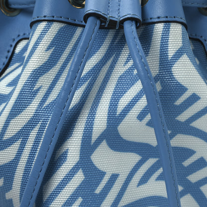 Fendi X SARAH COLEMAN Glazed Canvas Vitello King F is Fendi FF Vertigo Mini Mon Tresor Bucket Bag Cyber Blue White 8 of 11