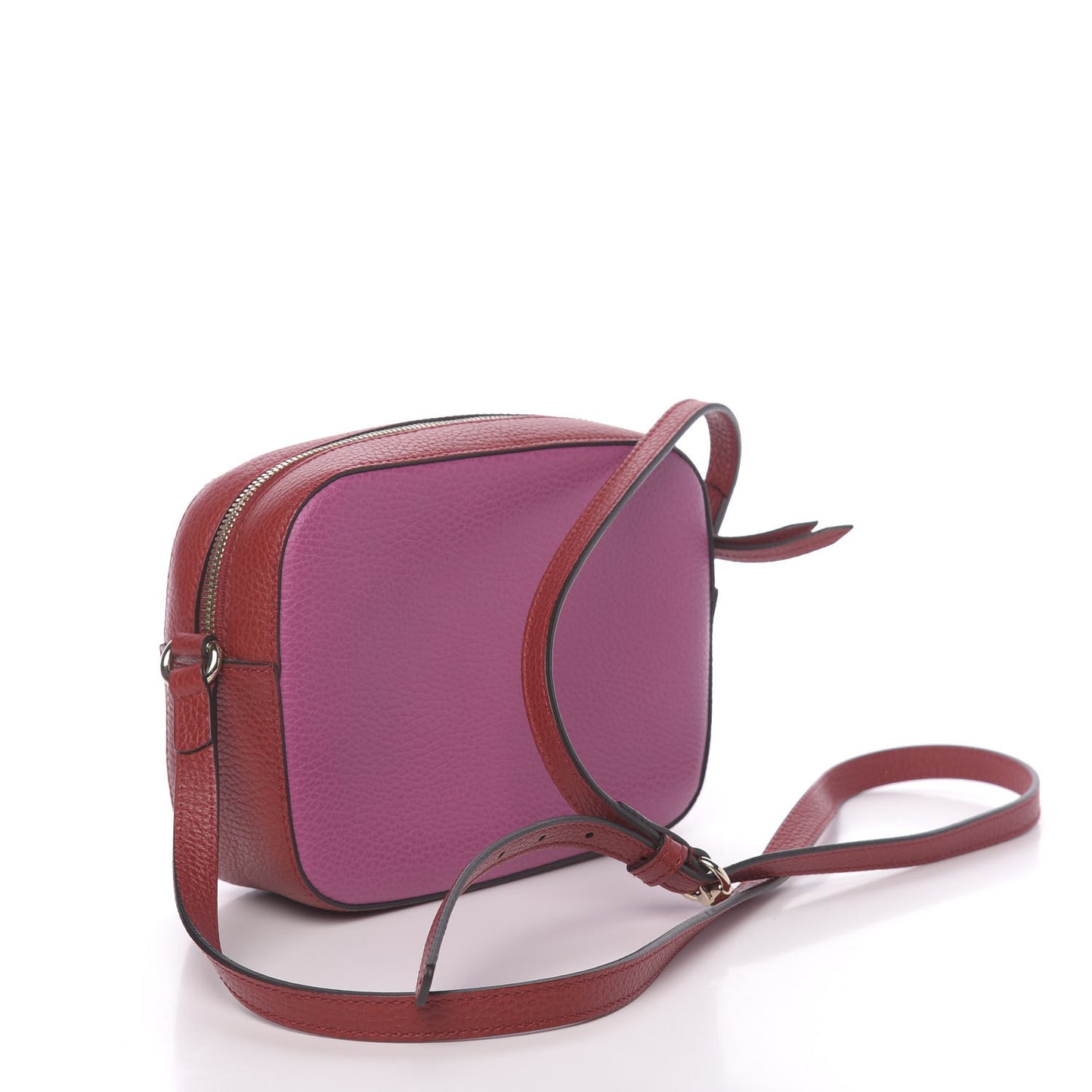 Dollar Calfskin Bi-Color Small Soho Disco Bag New Rosette Hibiscus Red