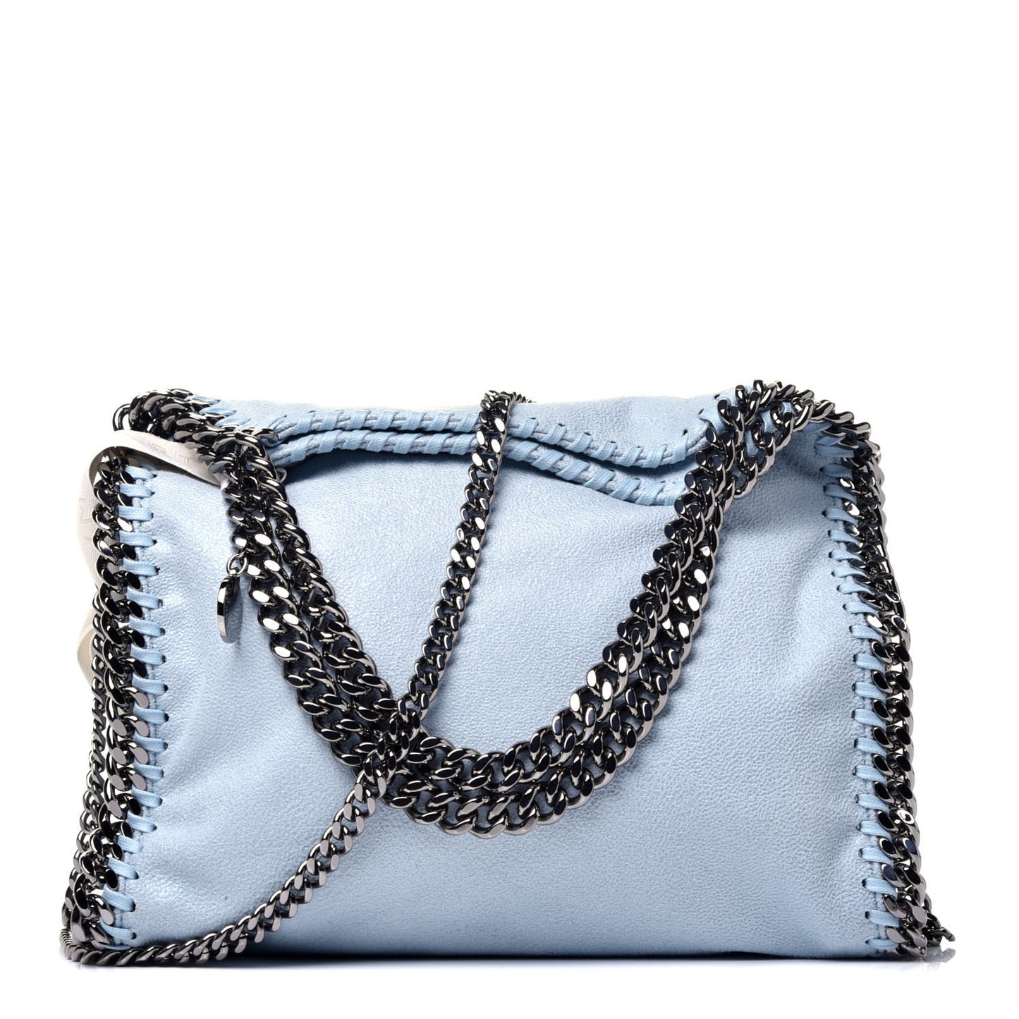 Shaggy Deer Mini Falabella Fold Over Tote Light Blue