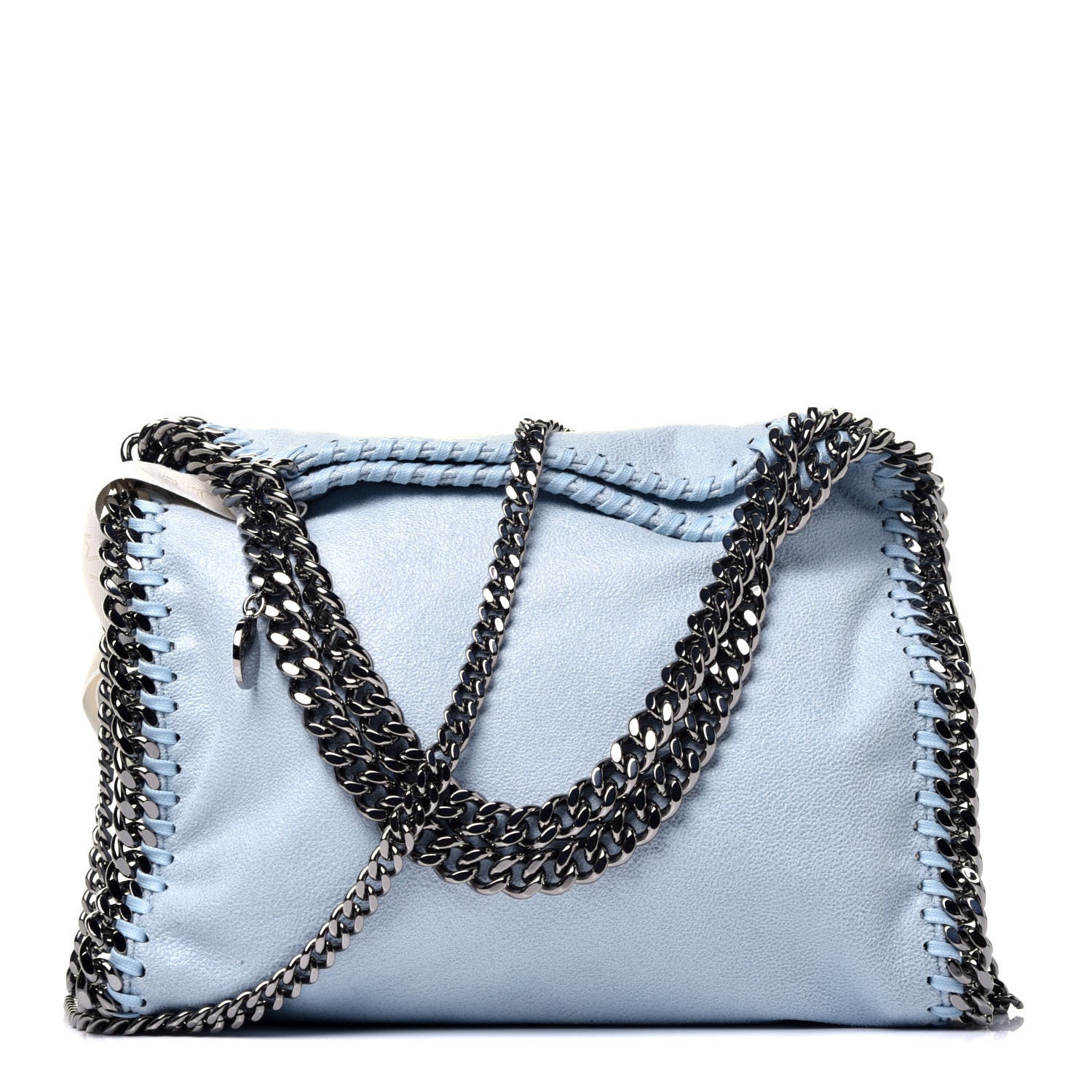 Stella McCartney Shaggy Deer Mini Falabella Fold Over Tote Light Blue 1 of 10