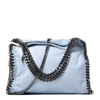Stella McCartney Shaggy Deer Mini Falabella Fold Over Tote Light Blue 1 of 10
