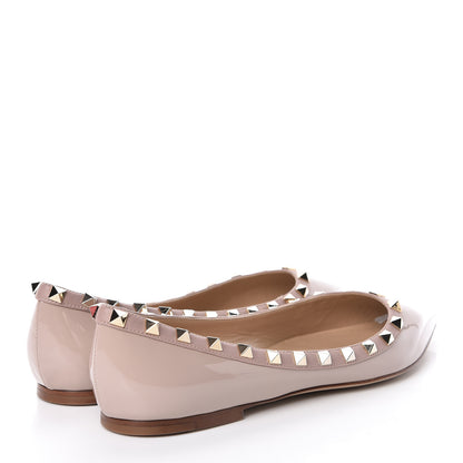Valentino Garavani Patent Rockstud Ballerina Flats 39 Poudre 4 of 8