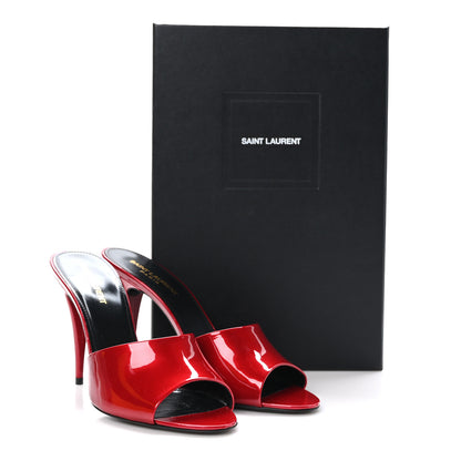 Saint Laurent Vernice Gloss La 16 95 Mule Sandals 40 Tibet Red 9 of 9